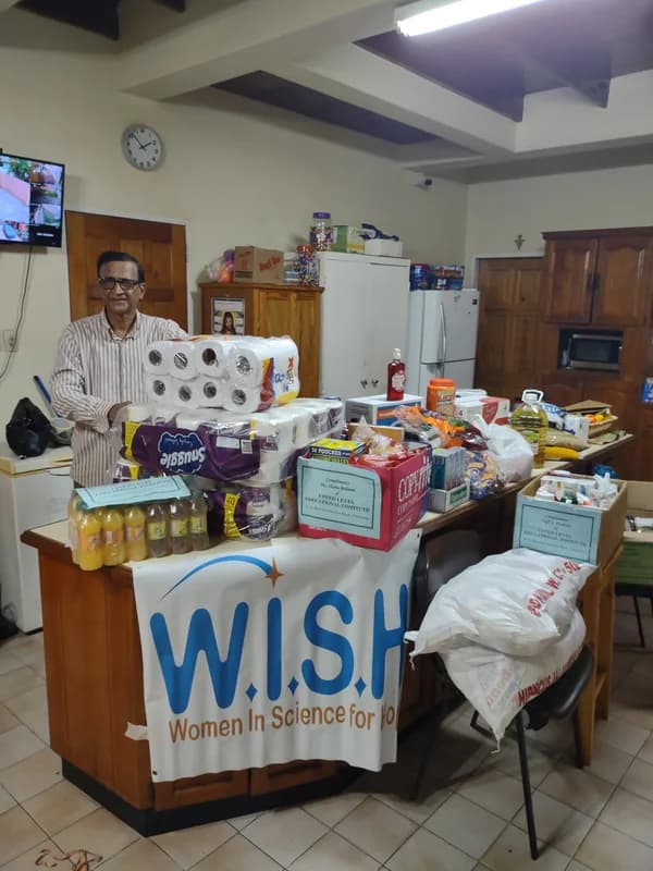 Food and essentials collected by the WISH Foundation
