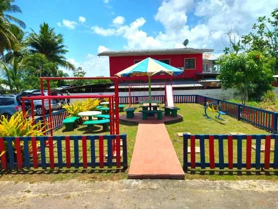 The restored, colourful play park at Swaha Vishok Bhavan Children's Home